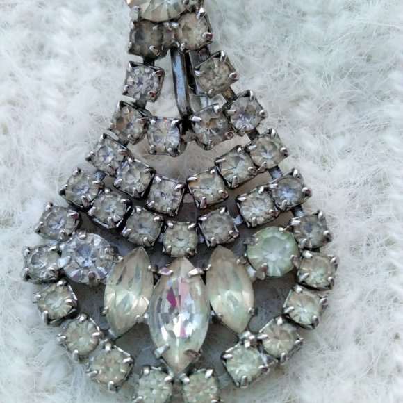 Elegant Silver and Gold Crystal Earrings - Picture 2 of 6